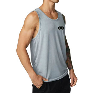 Wholesale Solid Color Fitness Wear <b>Men</b> Gym <b>Singlet</b> Custom Logo Deign Breathable <b>Men</b> Gym <b>Singlet</b> <b>For</b> Online Sale - Product Image 4