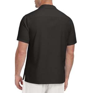 เสื้อเชิ้ตโบว์ลิ่งลายทางวินเทจสำหรับผู้ชาย แขนสั้น ปกคอพับ ติดกระดุม เหมาะสำหรับวันหยุดฤดูร้อน ผ้าฝ้ายนุ่ม 100% ขายส่ง - Product Image 2