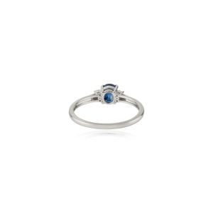 Anillo Apilable Minimalista de Oro Blanco K14 con Zafiro Azul y Diamantes, Joyería para Uso Diario, Venta al Por Mayor, OEM ODM Personalizado - Product Image 6