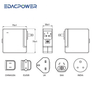 12~15V 60W 5A MAX. EM1067SER GaN Medical AC/DC Interchangeable <b>Power</b> <b>Adapters</b> For Medical use - Product Image 2