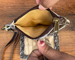 กระเป๋าใส่เหรียญแบบมีสายคล้องข้อมือหนังกระเป๋าคลัทช์ทันสมัยที่ใส่บัตรเอทีเอ็มหนังวัวสไตล์ตะวันตก - Product Image 6