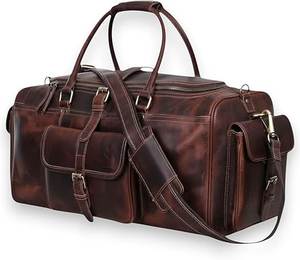 New Arrival Luxury leather Duffle Bag Adjustable <b>Strap</b> Zipper Closure Large Capacity Multi-Function for Travel Daily - Product Image 5