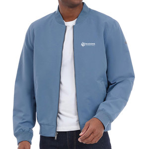 Fashion Bomber Jacket Men Winter Stand Collar Front Logo Lightweight Fabric Fit Perfect for Streetwear and Casual Outfit - Product Image 1