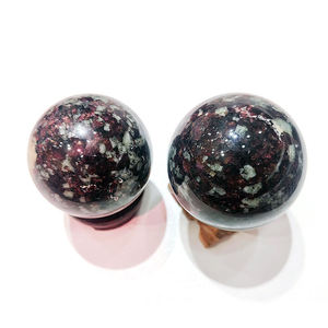 Venta al por Mayor de Esferas de Eudialita, Cristales Naturales, Piedras Preciosas Raras, Esferas de Eudialita Pulidas, Decoración, Regalo para Navidad - Product Image 2