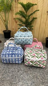 High quality quilted cotton <b>makeup</b> bag handmade cosmetic pouch zipper vanity organizer travel toiletry storage reusable <b>case</b> - Product Image 6