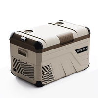 Nevera Portátil de 35L con Compresor y Energía Solar, Congelador de 12V CC para Auto, Camioneta, RV, Viajes, con Descongelación Automática y Doble Zona de Enfriamiento