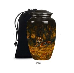 Grande urne noire en forme de tigre, urne funéraire pour cendres de tigre, urne commémorative noire en forme de tigre, urne funéraire pour animaux sauvages, urne pour cendres humaines adultes. - Product Image 6
