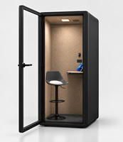 Cabine acoustique modulaire moderne en aluminium, écologique, avec éclairage LED