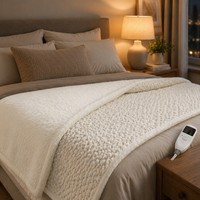 Couverture Chauffante Jacquard à Carreaux Sherpa OEM/ODM 72*84, 6 Niveaux de Température, Lavable en Machine, pour la Maison, Vente en Gros Usine