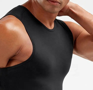 เสื้อกีฬาผู้ชายคุณภาพสูง เสื้อกล้ามออกกำลังกายแบบสั่งทำพิเศษ ทรงครอป บ็อกซี่ฟิต เสื้อกล้ามฟิตเนส เสื้อผ้าลำลองแนวสตรีทแวร์ - Product Image 2