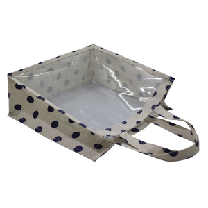 Bolsa de Compras Promocional 2026 con Asa, Diseño de Puntos, Yute Transparente con Ventana, para Marca de Cosméticos - Product Image 5