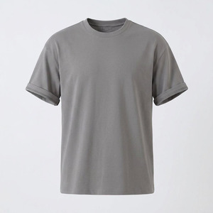 เสื้อยืดผู้ชายไซส์ใหญ่พิเศษ สั่งทำโลโก้ได้ ผ้าคอตตอนหนา 240gsm ทรงหลวม สไตล์สตรีทแวร์ ขายส่ง จำนวนมาก ไซส์พลัส แบบเรียบ - Product Image 2