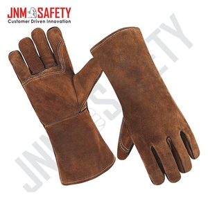 Gants de sécurité en cuir de vachette pleine fleur à manches longues de qualité supérieure, ignifuges et résistants à la chaleur pour la soudure et la protection industrielle des mains - Product Image 2