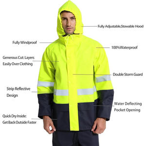 Trajes Impermeables de Alta Visibilidad para Hombre 2026, Chaqueta y Pantalones de Seguridad Reflectantes, Ropa de Seguridad Esencial - Product Image 4