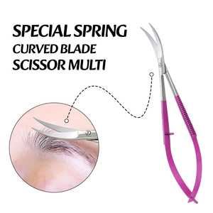 Ciseaux à sourcils incurvés de précision en acier inoxydable, outil de coupe professionnel pour la beauté par Bahasa Pro - Product Image 5