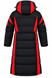 Parka Larga con Capucha para Hombre, Negra y Roja, Impermeable, Forrada de Felpa, con Cierre, Chaqueta de Invierno, Logotipos de Marca Personalizados, Suministro de Fábrica - Product Image 4