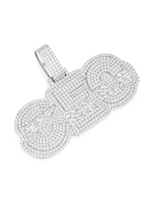 Pendentif lettre GMO en argent 925, cristal, strass, style hip-hop, bijoux unisexe, cadeau - Product Image 3