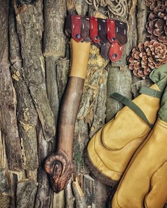 ขวานเหล็กกล้าคาร์บอนสูงคุณภาพสูง ทำมือ ลายสวยงาม พร้อมปลอกหนัง - Product Image 4