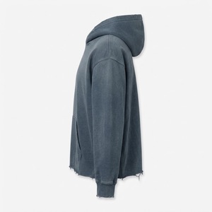 Vintage Wash Hoodie Men's Cotton Oversized <b>Drop</b> Shoulder Raw Hem Cropped <b>Sun</b> Faded Hoodie Streetwear Pullover Hoodies for Men - Product Image 5