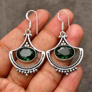 ต่างหูเพอริดอททำมือ เงินแท้ 925 เครื่องประดับพลอย ต่างหูห้อย น้ำหนักเบา ของขวัญสำหรับผู้หญิงและเด็กผู้หญิง - Product Image 1