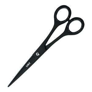 Ciseaux de barbier professionnels noirs de 17 cm, à lame droite, en acier inoxydable, 32 dents, pour salon et usage professionnel - Product Image 2