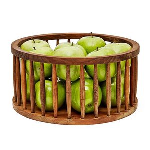 Eco friendly wooden storage <b>basket</b> farmhouse style wooden <b>basket</b> organizer decorative wooden <b>basket</b> for living room - Product Image 1