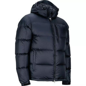 Chaqueta Acolchada con Capucha para Hombre, Negra, Impermeable, Cortavientos, Informal, de Invierno, Corte Regular, Cierre de Cremallera, Color Sólido, Lona Estándar - Product Image 3