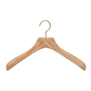 Wholesale Premium Solid Wooden Hangers <b>Chrome</b> <b>Hook</b> Eco-Friendly Natural Wood Coat Hanger For Luxury Clothing Stores And Hotel - Product Image 6