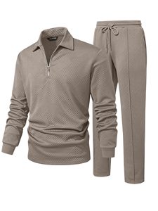 Ensemble de pulls à col zippé pour homme JMIERR, couleur marron, coupe classique, tricoté, décontracté, hiver, couleur unie, respirant, 100% coton, service OEM - Product Image 5