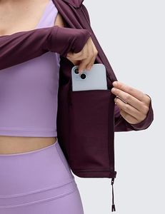 Haut de yoga pour femme, manches longues, demi-zip, couleur unie, séchage rapide, polyester et élasthanne, coupe classique, toutes saisons - Product Image 5