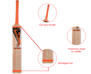 Kashmir Willow Leather <b>Ball</b> Cricket <b>Bat</b>, Exclusive Cricket <b>Bat</b> for Adult with Protection Sheet BY NAQQASH SPORTS - Product Image 6