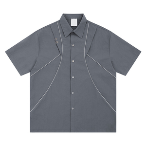 Men's Black Short Sleeve <b>TShirt</b> Regular Fit Solid Color Contrast Trim Casual Wear - Product Image 2