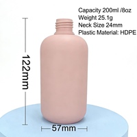 Botella de Plástico HDPE Rosa Mate de 200 ml para Crema Facial, Champú y Loción con Opciones de Color y Tapa Personalizables y Logotipo Personalizado