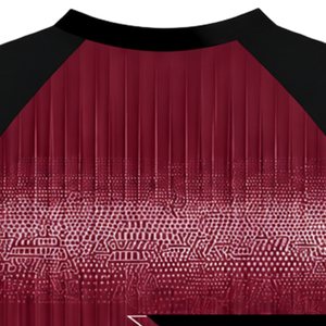Burgundy Black Raglan Sports <b>Jersey</b> <b>Short</b> Sleeve Crew Neck Athletic Training Team Uniform Breathable Performance Shirt - Product Image 6