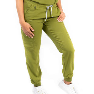 OEM Medical Scrub Pants Knitted Spandex 100% Cotton Breathable Quick-drying Unisex Hospital Workwear High Quality Customized - Product Image 2