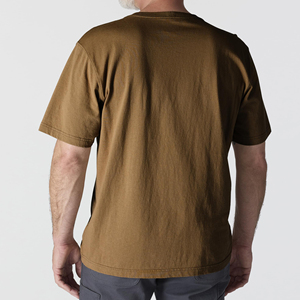 <b>Men's</b> <b>Khaki</b> Solid Color Short Sleeve O-Neck <b>T</b>-<b>Shirt</b> Regular Fit Casual Knitted Fabric 100% Cotton Pocket Design 2027 - Product Image 4