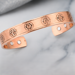 Authentic Sacred Chakra <b>Engraved</b> Pure Metal Open Cuff <b>Bangle</b> Bracelet Fashionable Metal Jewelry Exquisite Craftsmanship - Product Image 1