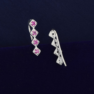 Producto Más Vendido en 2026, Pendientes de Plata de Ley 925 con Zafiro Rosa Natural Redondo, Joyería Fina al por Mayor - Product Image 3