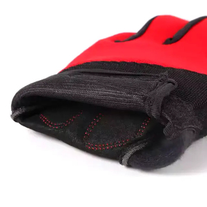 Gants de travail en cuir de chèvre assemblé avec dos en tissu coton interlock respirant, gants de conduite en cuir confortables pour la sécurité des mains - Product Image 4