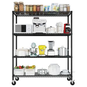 Scaffali Metallici Resistenti 55.12 W con Ripiani in Filo Metallico, Unità di Stoccaggio da Garage Regolabile NSF 2500LBS con Ruote Incluse - Product Image 2