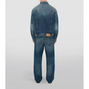 Veste en jean matelassée personnalisée pour homme, motif floral intégral, brodée, pour l'hiver, vente en gros - Product Image 6