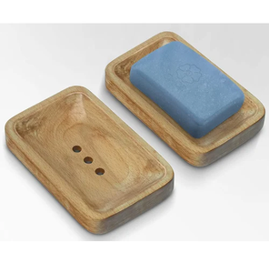 High Quality Luxury Two-piece Eco-Friendly Wood <b>Soap</b> Holder for Kitchen and Bathroom Sinks 100% Wooden <b>Dish</b> - Product Image 4