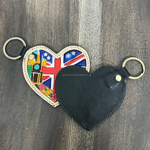 2026 Latest Wholesale Handmade Western Heart Cow <b>Leather</b> <b>Keychain</b> Tooled Genuine <b>Leather</b> Key Holder Perfect Gift for Women - Product Image 6