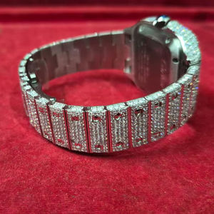 Montres mécaniques pour hommes de luxe, qualité supérieure, avec moissanite VVS couleur D, bracelet en cuir, usage professionnel, look élégant et prestigieux - Product Image 1