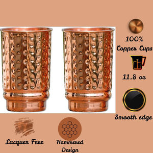 Vaso de Cobre Martillado de Diseño Moderno y Ecológico, Apto para Lavavajillas, Duradero y Elegante para Uso Diario, Acabado Martillado Texturizado - Product Image 6