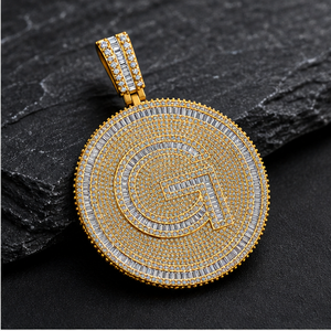 Iced 925 <b>Silver</b> Gold Plated Custom Name <b>Initial</b> Alphabet Letter <b>Pendant</b> HipHop Rapper Party Necklace Charm Men's SHRAMAN DIAMOND - Product Image 4
