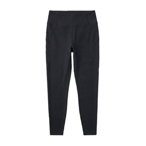 Black Color <b>Leggings</b> <b>with</b> <b>Pocket</b> High Waist Full Length Knitted Spandex Polyester Breathable Quick Dry Women's Activewear - Product Image 3
