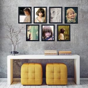 Cadre photo moderne élégant en bois massif fait main, rectangulaire, à fixation murale verticale, impression numérique couleur, durable, pour souvenirs de mariage - Product Image 2