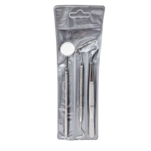 Kit de Higiene Dental Manual, Removedor de Placa de Acero, Raspador de Sarro, Sonda, Pinzas, Empuñadura Ergonómica, Cuero Negro, CE Dentavex Clase I - Product Image 6