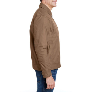 High Quality Custom Men's Boxy Fitness <b>Canvas</b> <b>Jacket</b> Casual Zip-up Coat with Lapel Collar Pockets Customizable Color for Spring - Product Image 3